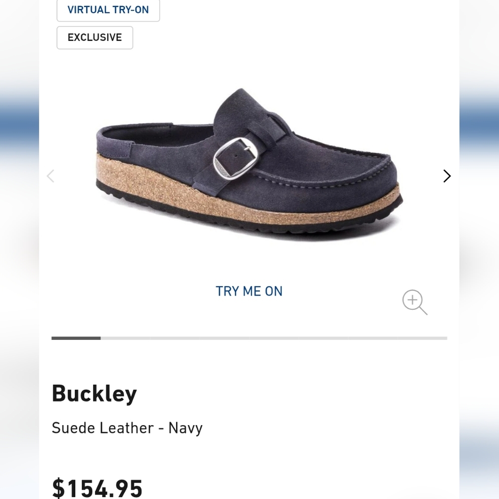Birkenstock Buckley Navy Suede Leather Mule